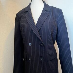 Halogen Dark Blue Pinstripe Blazer